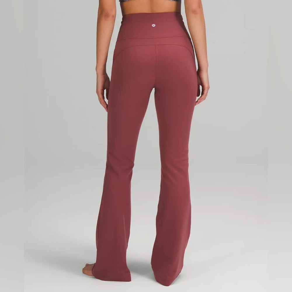 lululemon groove pant flare smoky red